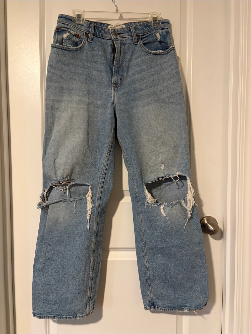 Abercrombie & Fitch Light Blue High Rise '90s Relaxed Jeans Curve Love
